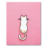Cute Cartoon Cat Pink Shag Area Rug