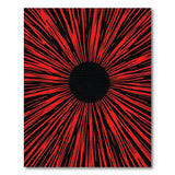 Red Sunburst Black Core Area Rug