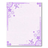 Whimsical Purple Floral Border Area Rug