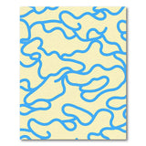 Squiggly Blue Lines Abstract Area Rug