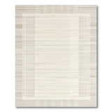 Beige and Neutral Beige Geometric Grid Border Area Rug