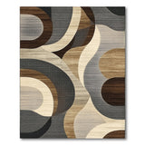 Brown and Tan Modern Geometric Brown Tan Abstract Area Rug