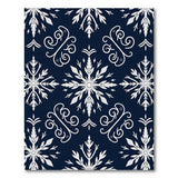 Geometric Modern Blue and Teal Navy Snowflake Geometric Area Rug