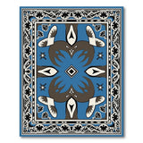 Blue Heritage Tribal Area Rug with Claw Motifs