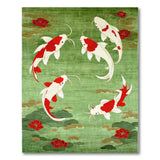 Koi Fish and Lotus Pond Area Rug