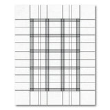 Geometric Modern Crisp Black White Geometric Grid Area Rug