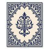 Elegant Navy Floral Ornate Rug
