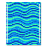 Cascading Blue Teal Waves Area Rug