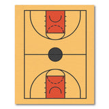 Beige and Neutral Basketball Court Outline Area Rug