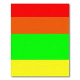 Vibrant Red Orange Green Yellow Stripe Area Rug