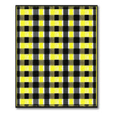 Yellow Black Checkered Distressed Vintage Area Rug