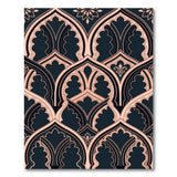 Navy Blush Pink Moroccan Arch Area Rug