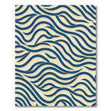 Wavy Navy Blue and Gold Abstract Area Rug