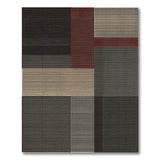 Geometric Block Area Rug in Black Grey Beige Red