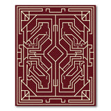 Geometric Maze Red Area Rug