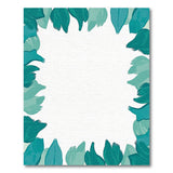 Teal Leaf Border Area Rug