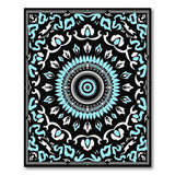 Blue and Teal Traditional Persian Teal Mandala Persian Area Rug