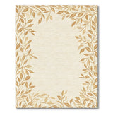 Beige and Neutral Beige Leaf Border Area Rug