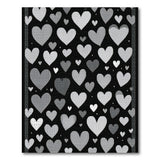 Halftone Hearts Black White Area Rug