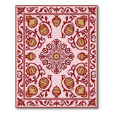 Ornate Pink Pomegranate Persian Area Rug