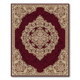 Red Gold Persian Floral Medallion Area Rug