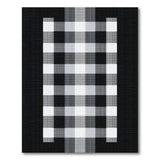 Black White Geometric Check Area Rug