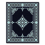Elegant Teal Persian Medallion Area Rug