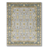 Grey Grey Traditional Persian Area Rug with Floral Motifs