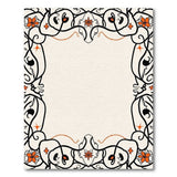 Whimsical Orange Floral Border Area Rug