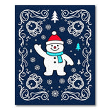 ODIKA Festive Snowman Washable Holiday Rug - Non-Slip Low Pile Christmas Decor