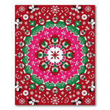 Festive Red Holly Mandala Area Rug