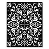 Ornate Black White Floral Vintage Black and White Area Rug