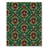 Multi-color and Patterns Ornate Emerald Green Gold Damask Area Rug