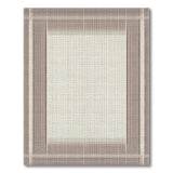 Rustic Brown Tan Plaid Border Area Rug
