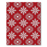 Festive Geometric Modern Festive Red Snowflake Pattern Area Rug