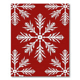 Red Snowflake Festive Red Snowflake Area Rug