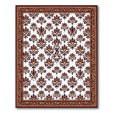 Ornate Maroon Damask Persian Area Rug