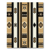 Tan Black Southwestern Geometric Stripe Rug