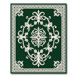 Green Ornate Emerald Green Medallion Area Rug