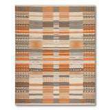 Bold Orange Geometric Striped Area Rug