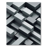 Modern Grey Stacked Cubes Area Rug