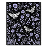 Purple Moth Daisy Floral Area Rug