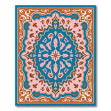 Multi-color and Patterns Teal Pink Medallion Persian Area Rug