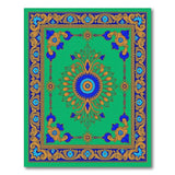 Multi-color and Patterns Ornate Green Persian Medallion Area Rug