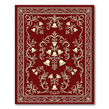 Ornate Red Floral Bells Area Rug