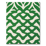 Vibrant Green Leaf Wave Area Rug