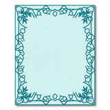Blue and Teal Teal Floral Vine Border Area Rug