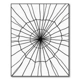 Black and White Geometric Modern Intricate Spider Web Black White Area Rug