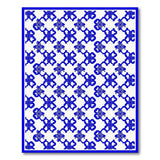 Intricate Blue Floral Lattice Area Rug