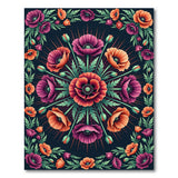Radiant Poppy Mandala Area Rug